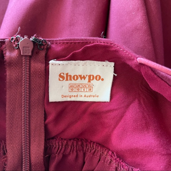 📦 SALE | Showpo. | Wild Nights A-Line Spaghetti Strap Tea Length Dress Wine - Picture 5 of 8